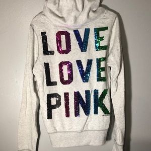 Love Pink sequin hoodie